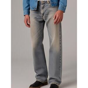 Levis 505 Jeans Mens 36 Light Wash Denim Straight Fit 36X32 *